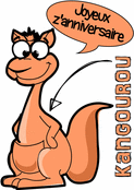 Kangourou espi&egrave;gle pour un anniversaire